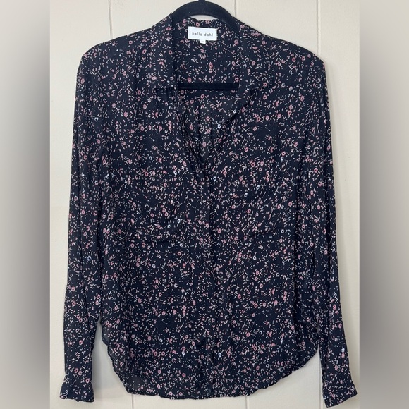 Bella Dahl Hipster Button Down Long Sleeve Rayon Blouse Womens Medium - Picture 2 of 11